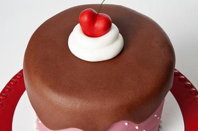 Pink Cake with Cherry